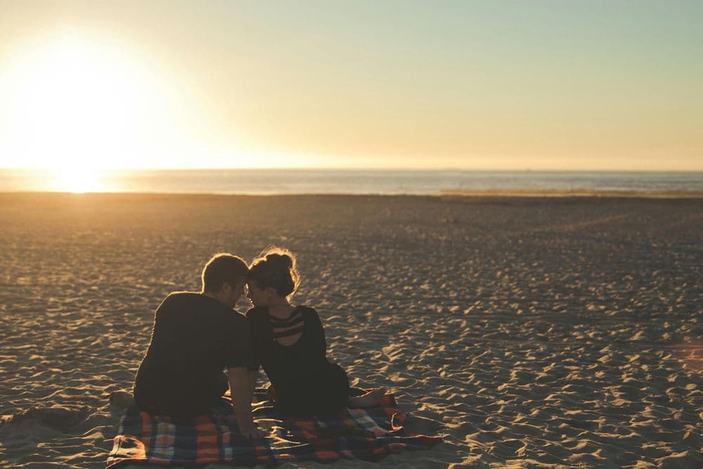 Couple enjoying a romantic coastal getaway