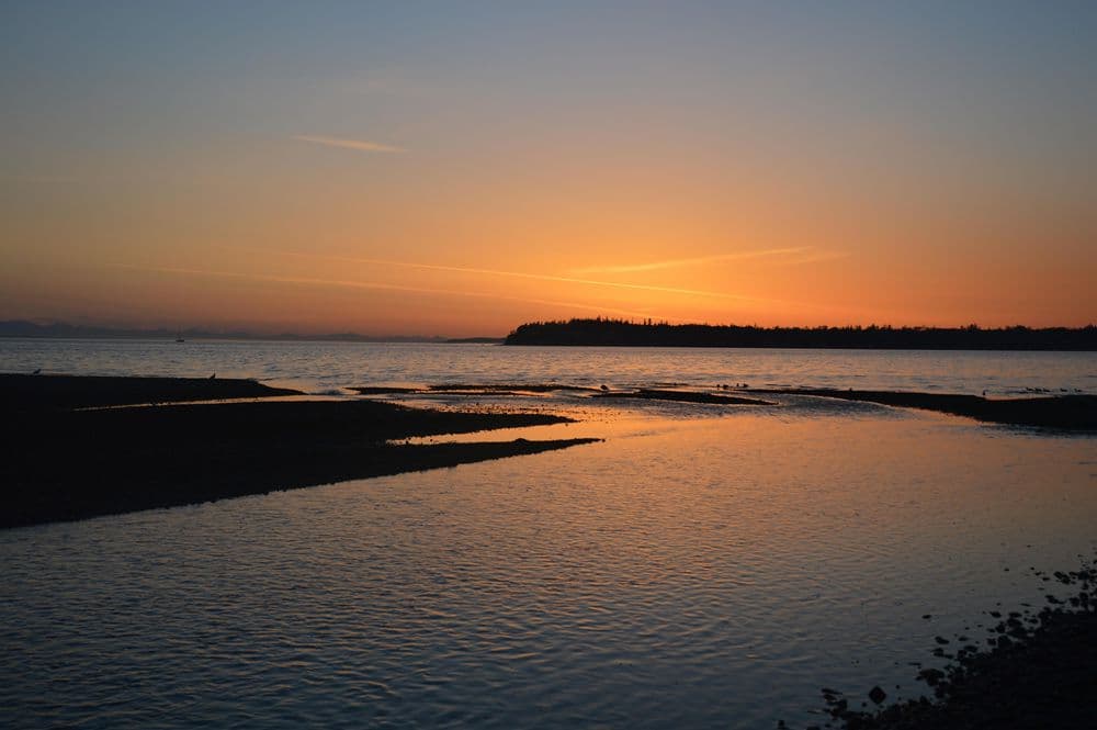 Golden sunset over Grayland Beach on the Pacific Ocean
